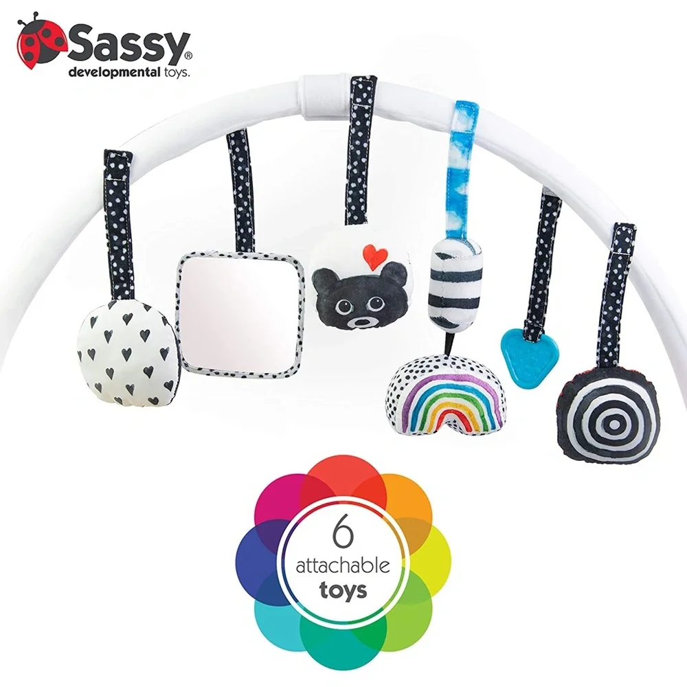 Sassy Stages STEM Developmental Play Gym, Sensory Tummy Time Activity Play Mat - Picture 3 of 10